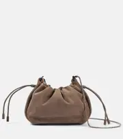 [Brunello Cucinelli] Brunello Cucinelli Softy Small suede crossbody bag One Size brown