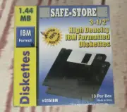 10-Pack Safe-Store 3.5" High-Density IBM Formatted 1.44MB Floppy Diskettes New