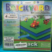 New Brickyard Building Blocks Baseplate 10”x10” 4-Pack Dynamax Brand New