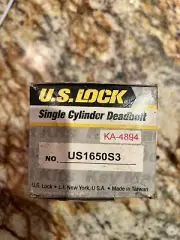 US Lock Single Cylinder Deadbolt US1650S3 - KA4894