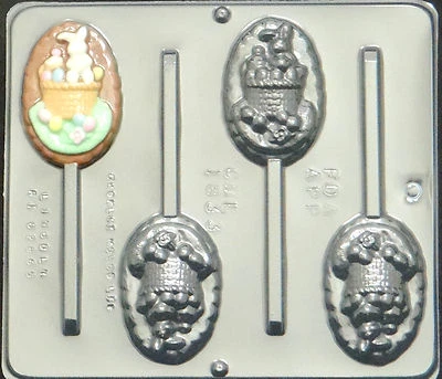 Bunny in Basket Pop Lollipop Chocolate Candy Mold Easter 1833 NEW