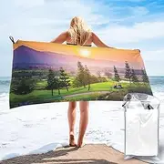 Golf Resort Park print Super Absorbent Bath Towel,Large Quick Dry Towel,Soft Microfiber Towel for Beach, Gym, Camping
