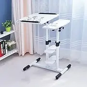Overbed Tables, Portable Mobile Over Bed Table Adjustable Height Home Rolling Laptop Computer Desk Sofa End Table Medical Side Table for Working, Dining(A)