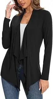[ZXIHZF] Women's Casual Flowy Draped Open Front Cardigans Soft Cover Up Shrug