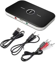 TEHAUX Wireless Adapter Transmitter and Receiver for Tv Car Home Stereo System Built in Battery Up to Hours Playback Advanced Noise Reduction Compatible with Devices Black Random Color