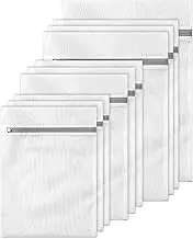 10 Mesh Laundry Bags, Multi-size Mesh Laundry Bag Set for Underwear, Socks, Lingerie, Sneakers and Baby Clothes for Washing Machine Travel Storage(COLOR:White)