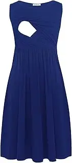 [Smallshow] Sleeveless Patchwork Maternity Dress with Pockets for Women