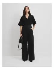 [Country Road] Fluid Pleat Pant in Black
