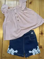 Sparkle In Pink Girls Summer Outfit Sz M 4T Shorts Tank Top