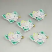 Kyoto ware Kiyomizu ware flower hydrangea chopstick rest set Shisen