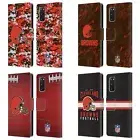 NFL CLEVELAND BROWNS GRAPHICS LEATHER BOOK WALLET CASE FOR SAMSUNG PHONES 1