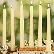 10 in Beeswax Taper Candles,6 Pack Dripless Pure Beeswax Candle Sticks,9 Hours Long Burning Natural Bees Wax Candles for Home,Unscented Smokeless Tapered Candlesticks for Dinner