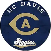 KH Sports Fan UC Davis Aggies Multi-Color Retro Circle Sign, 20x20 Inches, Aggies Decor for Dorm, Fan Cave, Living Room; Display Your Team Spirit with This Unique California (Davis) Aggies Wall Art