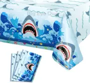 3 Pcs Shark Party Tablecloths Plastic Disposable Birthday Party Table Cloth Rect