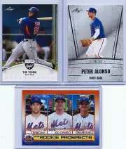 (3) TIM TEBOW & PETE ALONSO 2016-18 LEAF BASEBALL 3 CARD ROOKIE LOT! NY METS!