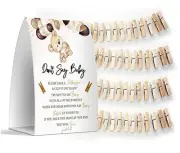 Don't Say Baby Set - One 5x7 Sign and 50 Mini Clothespins, Bear Balloon-041