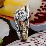Solitaire 1.55 Carat Round Cut Diamond E/SI Engagement Ring 14K Treated
