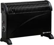 Large Electric Heater 2000W 3 Heat Portable Convection Panel Black Thermostat
