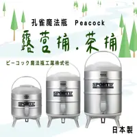 在飛比找蝦皮購物優惠-日本製 Peacock 孔雀魔法瓶 保溫桶 冷茶桶  露營桶