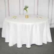 WHITE 120" Accordion Crinkle TAFFETA ROUND TABLECLOTH Wedding Party Decorations