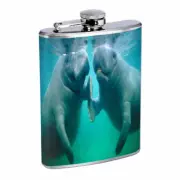 Sea Life D11 Flask 8oz Stainless Steel Hip Drinking Whiskey