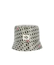Roger Vivier Geometric Pattern Printed Fisher Hat S,M Black