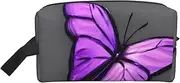 [FSCEV] Purple Butterflies Storage Bag Toiletry Bag Travel Bag Cute Cosmetic Bag Makeup Accessories, White, One Size