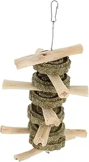 VANZACK Animals Teething Snack Hanging Rabbit Chew Toys Parrot Hanging Bite Toy Hamster Treat Play Toys Wooden