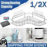 1/2XStainless Steel Bath Shower Caddy Corner Storage Shelf Holder Rack Organiser