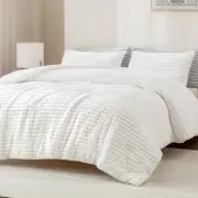 Andency Fluffy King Size Comforter Set, Super Soft White Comforter King Size,...