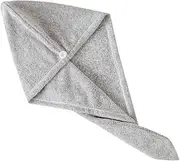 DECORNIJIA Environmental Bamboo Charcoal Quick Dry Hair Drying Cap Super Absorbent Towel Wrap for Men Women Lightweight and Portable for All Hair Grey