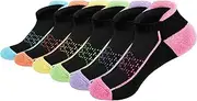 [Hepsibah] Ankle Socks Women Athletic Socks Cotton Thick Cushioned Low Cut Running Socks 6 Pack