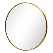 Oikiture Wall Mirrors Round 70cm Makeup Mirror Vanity Home Decor Gold Bedroom
