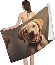 VPPUR Cute Labrador Dog Print Camping Bath Towel 52 x 32 in Soft Highly Absorbent Quick Dry Towels for Bathroom