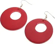 [SHERCHPRY] 1 Pair Round Earrings Geometric Earrings Wood Drop Dangle Earrings Geometric Wood Earrings Wood Ear Danglers Earrings for Women Drop Earrings Hook Earrings Festival Jewelry