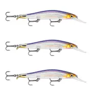 3x Rapala 9cm RipStop Deep Jerkbait Hard Body Fishing Lures - Purpledescent