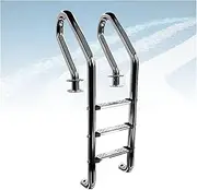 Swimming Pool Ladder,Heavy Duty Above Ground Steps Ladder,2/3-Step Double Handrails Stairs,for Backyard Pool Home,Bearing Weight 250kg(3 Steps)