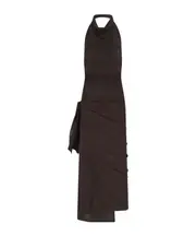 Paloma Wool Halcon Open Back Maxi Dress L Black