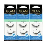 3x Manicare Glam Hydro Lash Water Activated Lashes Length 82 Daniela