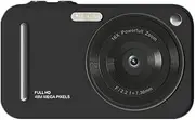 1080P Digital Camera Digital Video Camera 48MP 2.4 Inch IPS Screen Auto Focus 16X Digital Built-in Flash Battery Beauty Filters Birthday Festival Students Teenagers Black