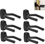 CC CAIHONG Guitar Wall Mount Hanger, Guitar Hanger Wall Hook Holder Stand Display - Easy to Install - Fits All Size Guitars, Bass, Mandolin, Banjo, Ukulele (6 Pack)