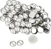 QANYEGN 100Pcs Blank Pin Buttons, Round Button Making Supplies, Metal Button Pin Badge for Crafts, Gifts, Badges, Souvenirs, DIY Brooches (32mm)
