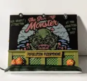 Custom Lemax spooky Town Lighted Billboard The Swamp Monster