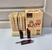 Raw Classic Single Size 70/24 Pre-Rolled Cone FULL BOX 600 +raw PHOENIX LIGHTER