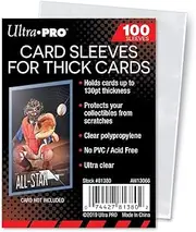 Ultra Pro Clear Thick Card Sleeves, Plastic| Holds Cards up to 130-Point | 100-Count