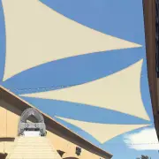 Heavy Duty Cable Sun Shade Sail Beige Triangle 36FT-40FT Width