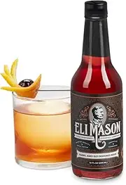 Eli Mason Barrel Aged Old Fashioned Cocktail Mixer - All-Natural, Real Cane Sugar, Small Batch, Brown, 10 Ounces