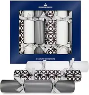 Celebration Crackers Luxury Eco Christmas Crackers FSC Mix : Tray of 6 x 13 : Regency Ornate Silver