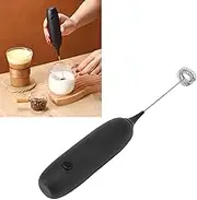 Handheld Battery Operated Milk Frother, Cordless Battery Milk Beater, Household Small Baking Tool for Coffee Hot Chocolate Milkshakes, Egg Beater for Kitchen (Black)
