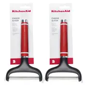 2x KitchenAid Classic Stainless Steel 20x12cm Hard/Soft Cheese Slicer Empire Red